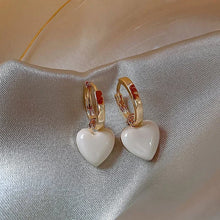 Korean Simple Heart Dangle Earrings Temperament Geometric Earring Square Pendant for Women Fashion Jewelry Accessories Girl Gift