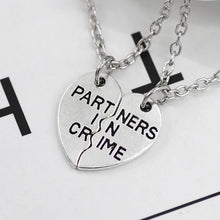 Fashion Engraving Partner in Crime Stitching Pendant Necklace 2 Piece Set Love Combination Necklace Best Friend Jewelry