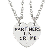 Fashion Engraving Partner in Crime Stitching Pendant Necklace 2 Piece Set Love Combination Necklace Best Friend Jewelry