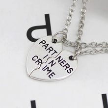 Fashion Engraving Partner in Crime Stitching Pendant Necklace 2 Piece Set Love Combination Necklace Best Friend Jewelry