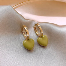 Korean Simple Heart Dangle Earrings Temperament Geometric Earring Square Pendant for Women Fashion Jewelry Accessories Girl Gift
