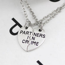 Fashion Engraving Partner in Crime Stitching Pendant Necklace 2 Piece Set Love Combination Necklace Best Friend Jewelry