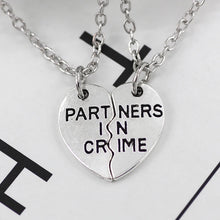 Fashion Engraving Partner in Crime Stitching Pendant Necklace 2 Piece Set Love Combination Necklace Best Friend Jewelry
